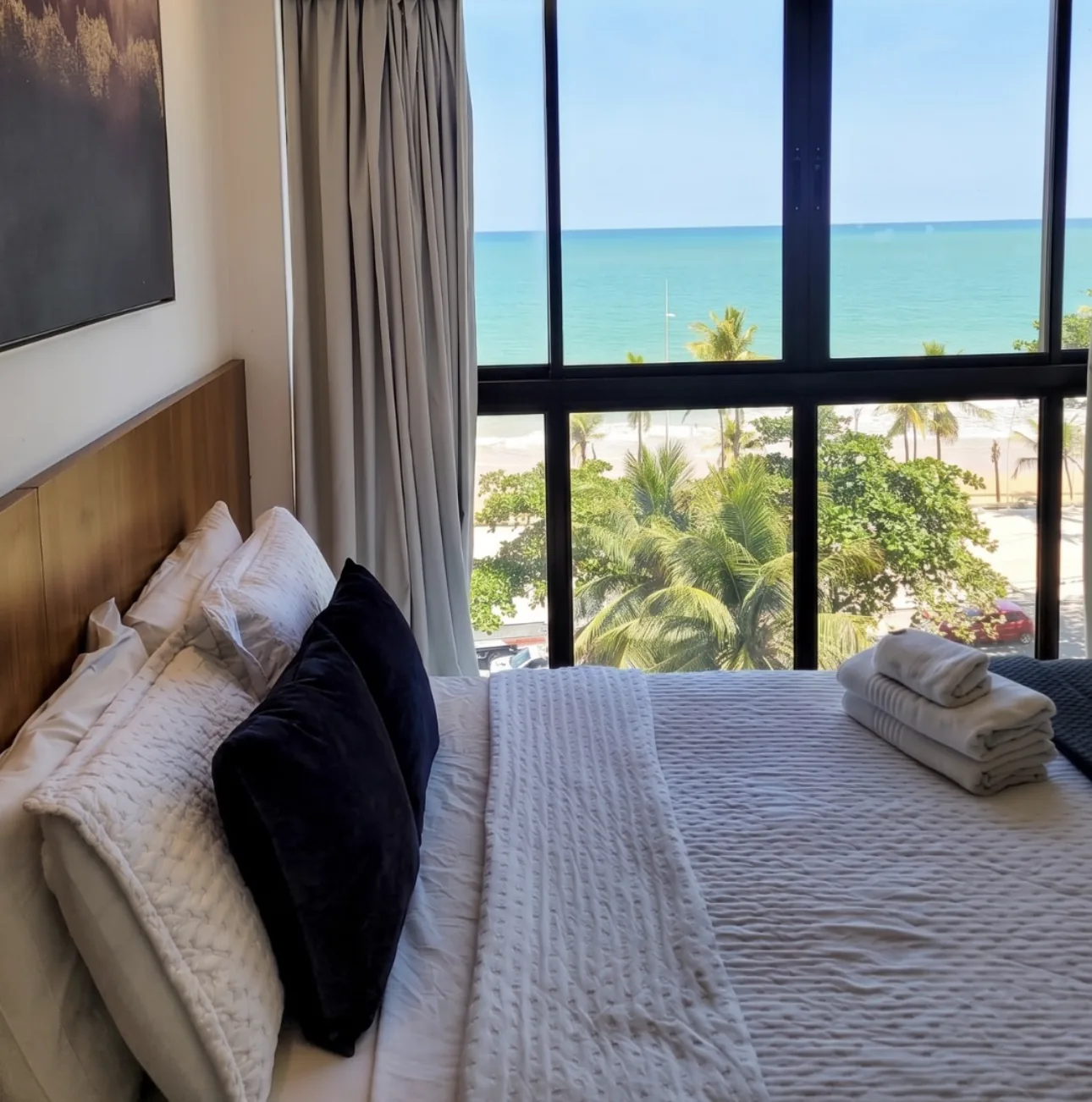 Cama de frente para o mar
